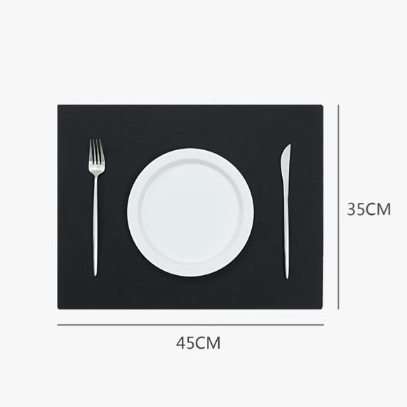🆕Leather placemats - set of 4 black - Picture 2 of 8